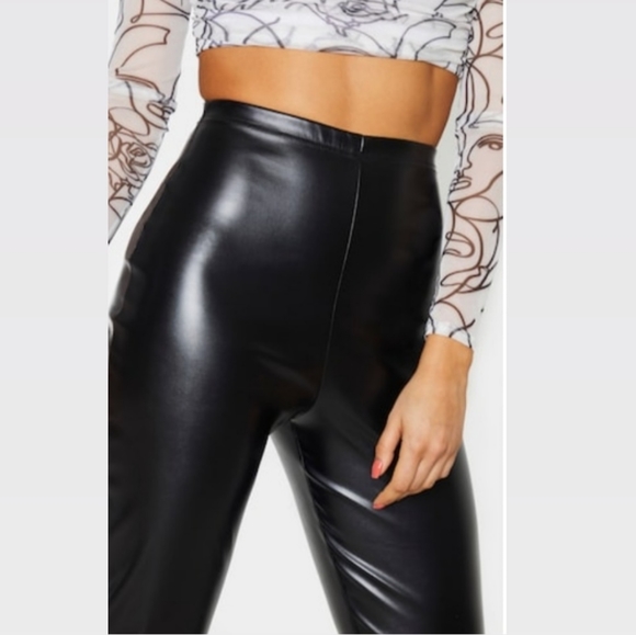 PLT faux leather split hem pants - Picture 3 of 3